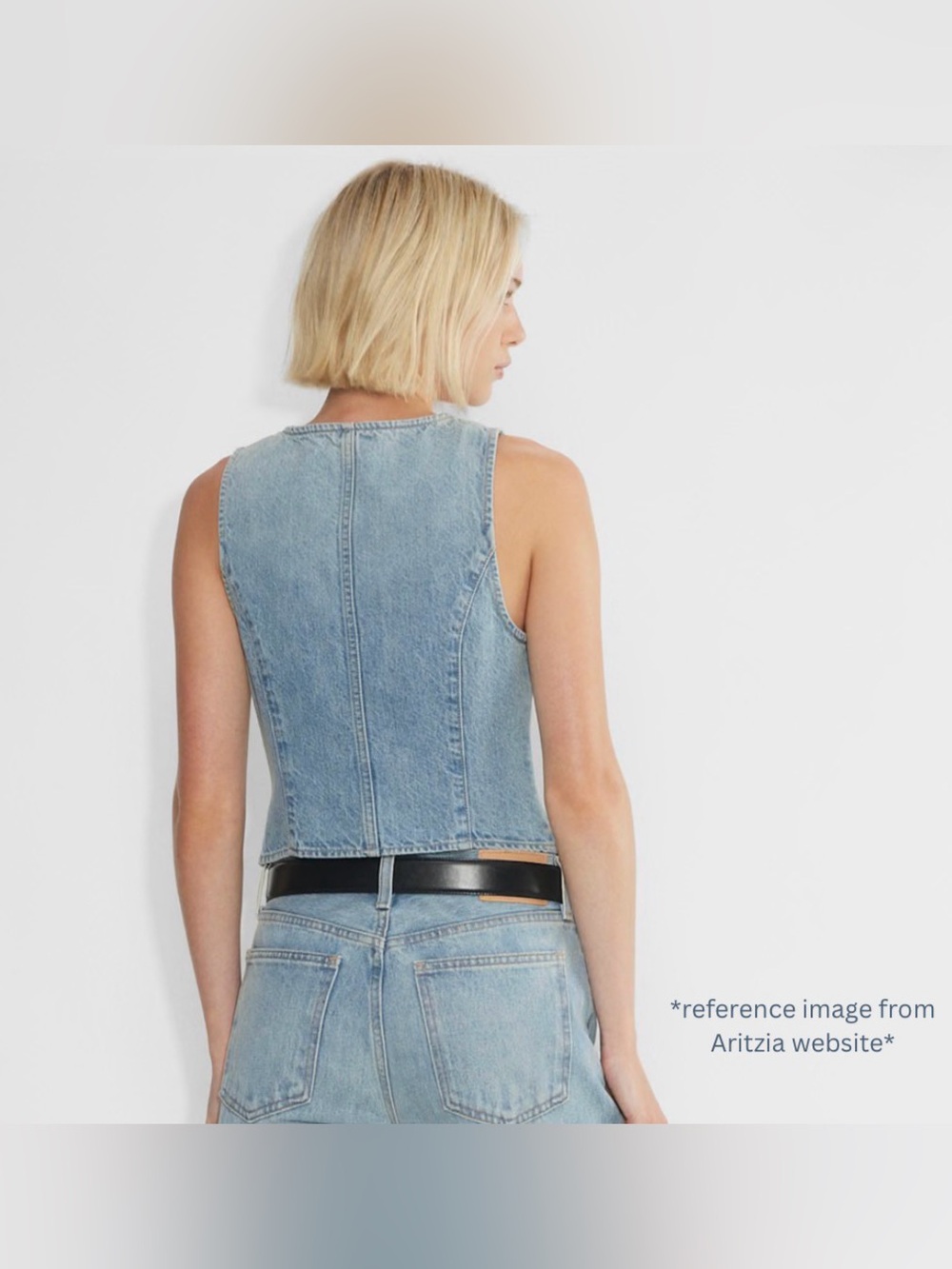 Aritzia Denim Forum The ‘90s Mia Denim Vest - 7 Yrs Bleu Taboo (High Demand!!) - Picture 8 of 8